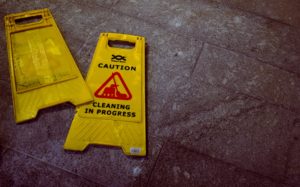 wet floor warning sign