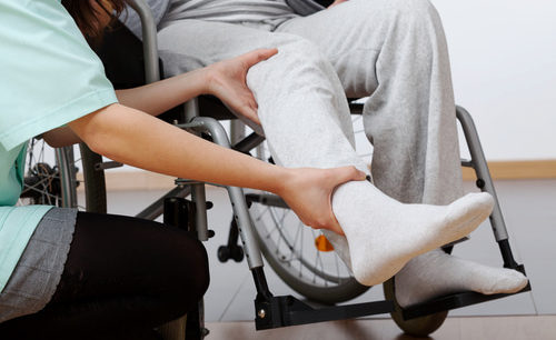 Nurse with an injured patient