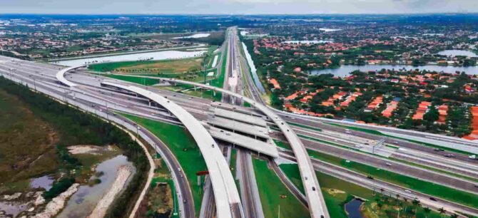 Aerial view of the Florida Highway System